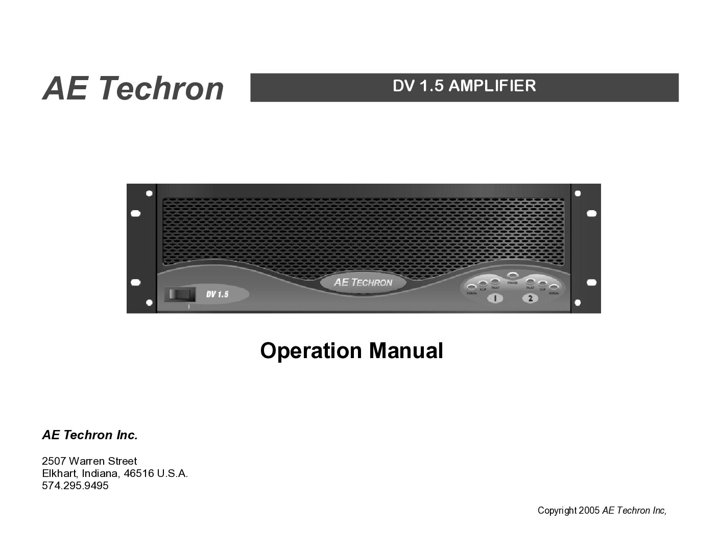 DV1.5 Op Manual